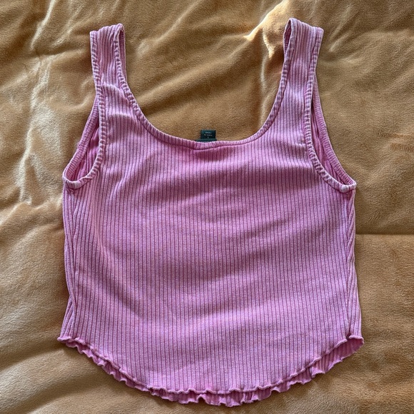 Pink Ribbed Women's Top - Picture 2 of 3